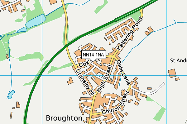 NN14 1NA map - OS VectorMap District (Ordnance Survey)