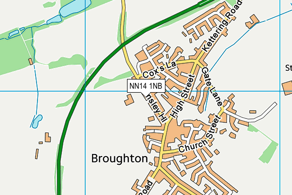 Broughton Primary School map (NN14 1NB) - OS VectorMap District (Ordnance Survey)