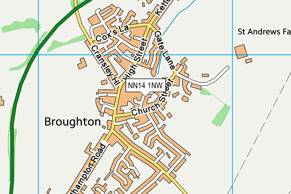 NN14 1NW map - OS VectorMap District (Ordnance Survey)