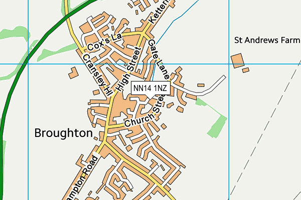 NN14 1NZ map - OS VectorMap District (Ordnance Survey)