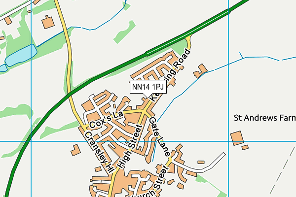 NN14 1PJ map - OS VectorMap District (Ordnance Survey)
