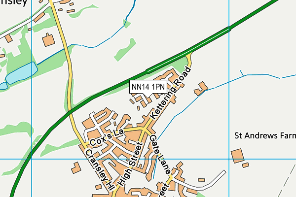 NN14 1PN map - OS VectorMap District (Ordnance Survey)