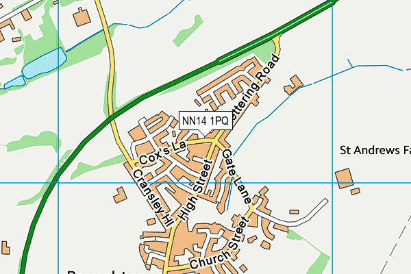 NN14 1PQ map - OS VectorMap District (Ordnance Survey)