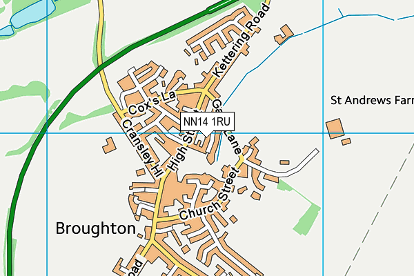 NN14 1RU map - OS VectorMap District (Ordnance Survey)
