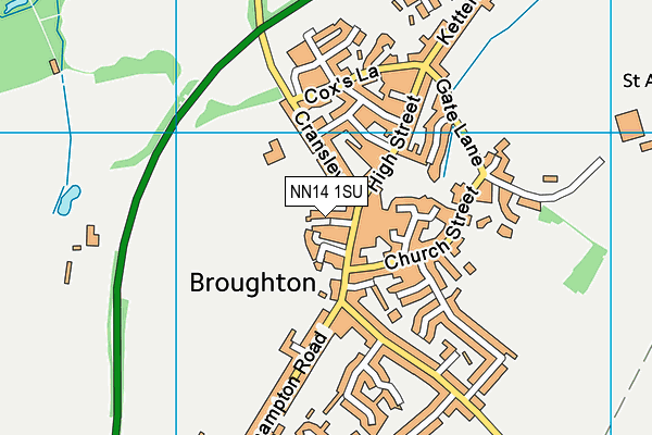 NN14 1SU map - OS VectorMap District (Ordnance Survey)