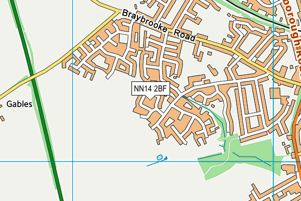 NN14 2BF map - OS VectorMap District (Ordnance Survey)