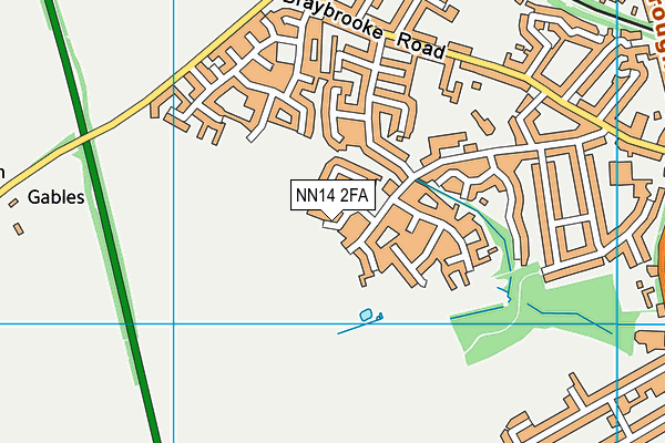 NN14 2FA map - OS VectorMap District (Ordnance Survey)