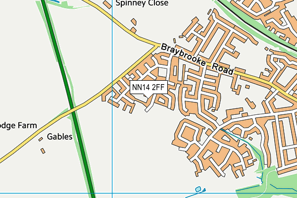 NN14 2FF map - OS VectorMap District (Ordnance Survey)