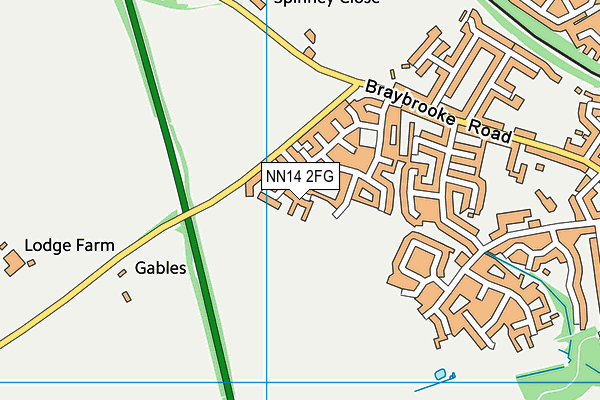 NN14 2FG map - OS VectorMap District (Ordnance Survey)
