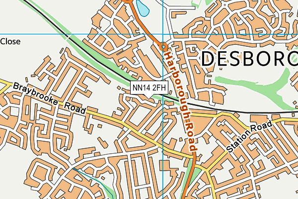 NN14 2FH map - OS VectorMap District (Ordnance Survey)