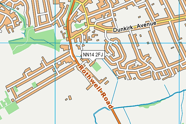 NN14 2FJ map - OS VectorMap District (Ordnance Survey)