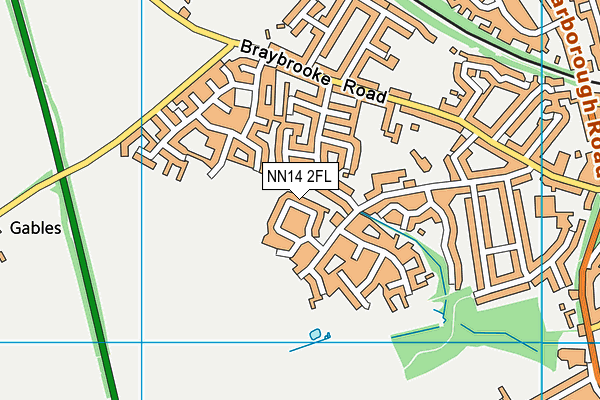NN14 2FL map - OS VectorMap District (Ordnance Survey)