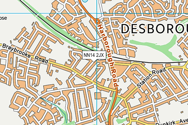 NN14 2JX map - OS VectorMap District (Ordnance Survey)