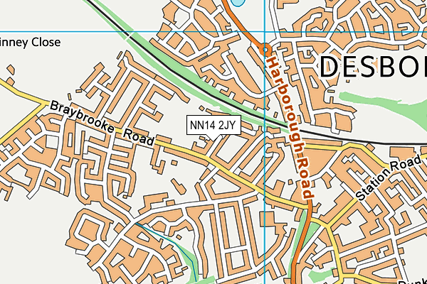NN14 2JY map - OS VectorMap District (Ordnance Survey)