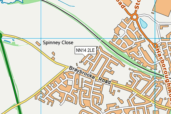 NN14 2LE map - OS VectorMap District (Ordnance Survey)