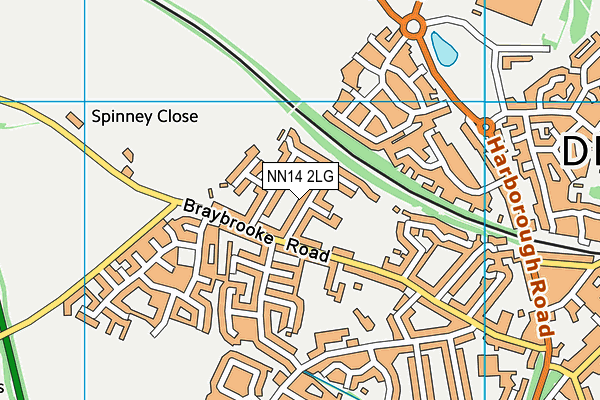 NN14 2LG map - OS VectorMap District (Ordnance Survey)