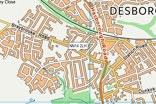 NN14 2LH map - OS VectorMap District (Ordnance Survey)