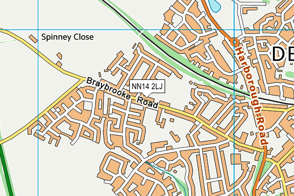 Desborough Town F.c.  map (NN14 2LJ) - OS VectorMap District (Ordnance Survey)