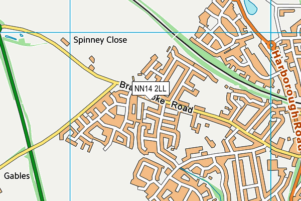 NN14 2LL map - OS VectorMap District (Ordnance Survey)