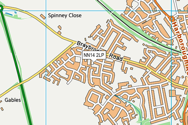 NN14 2LP map - OS VectorMap District (Ordnance Survey)