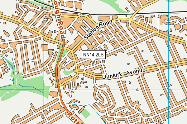 NN14 2LS map - OS VectorMap District (Ordnance Survey)