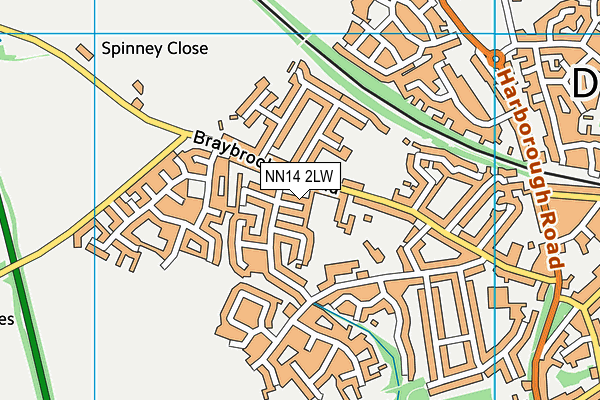 NN14 2LW map - OS VectorMap District (Ordnance Survey)