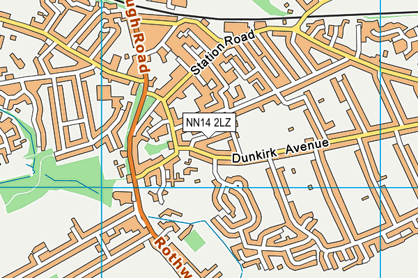 NN14 2LZ map - OS VectorMap District (Ordnance Survey)