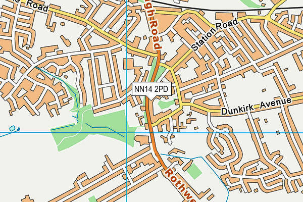NN14 2PD map - OS VectorMap District (Ordnance Survey)