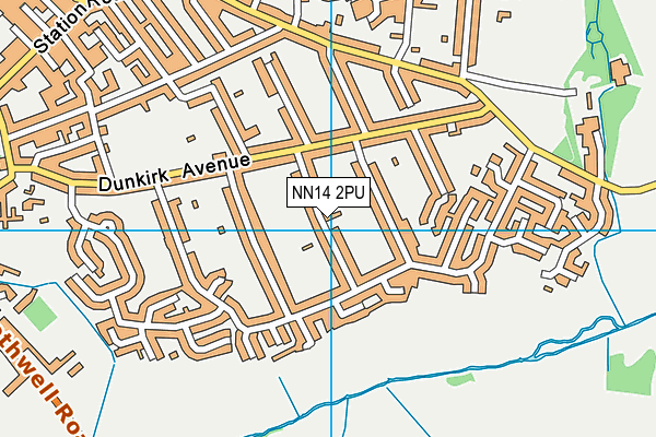 NN14 2PU map - OS VectorMap District (Ordnance Survey)