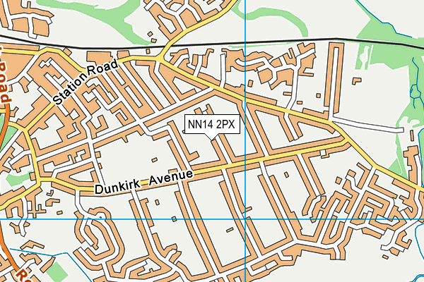 NN14 2PX map - OS VectorMap District (Ordnance Survey)