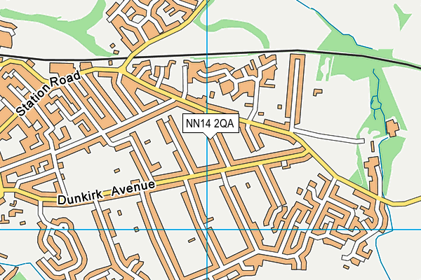NN14 2QA map - OS VectorMap District (Ordnance Survey)