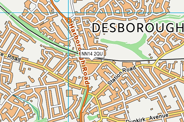 NN14 2QU map - OS VectorMap District (Ordnance Survey)