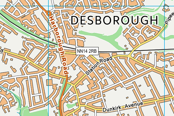 NN14 2RB map - OS VectorMap District (Ordnance Survey)