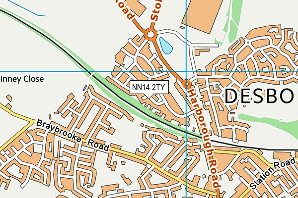 NN14 2TY map - OS VectorMap District (Ordnance Survey)