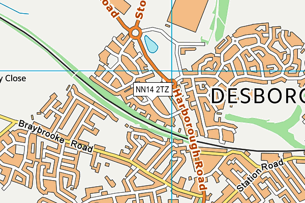 NN14 2TZ map - OS VectorMap District (Ordnance Survey)