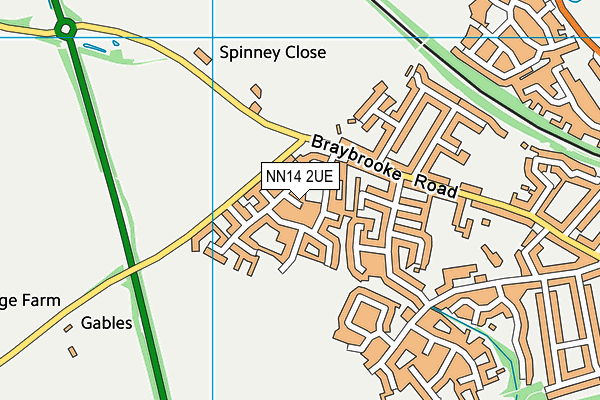 NN14 2UE map - OS VectorMap District (Ordnance Survey)