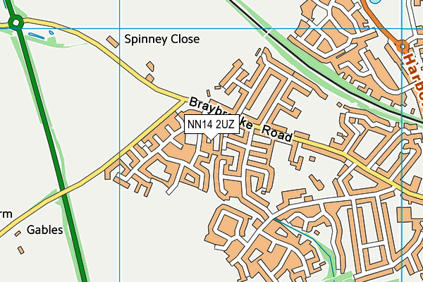 NN14 2UZ map - OS VectorMap District (Ordnance Survey)
