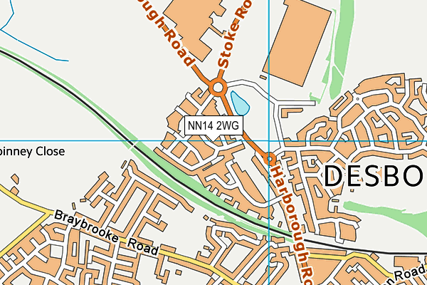 NN14 2WG map - OS VectorMap District (Ordnance Survey)