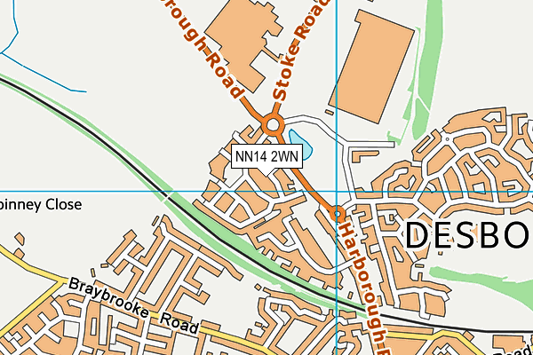 NN14 2WN map - OS VectorMap District (Ordnance Survey)