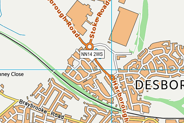 NN14 2WS map - OS VectorMap District (Ordnance Survey)