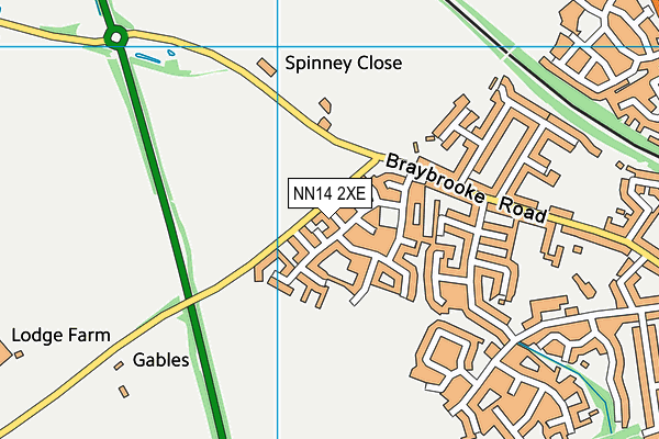 NN14 2XE map - OS VectorMap District (Ordnance Survey)