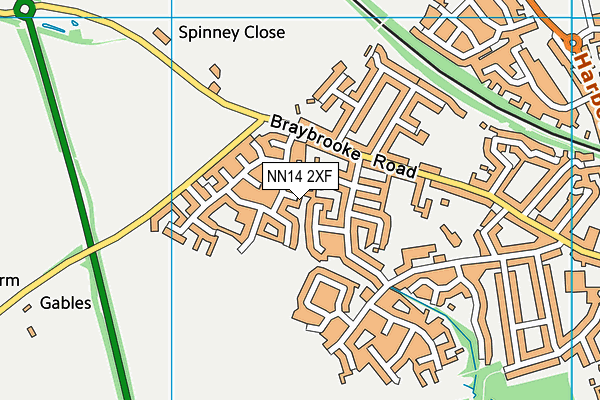 NN14 2XF map - OS VectorMap District (Ordnance Survey)
