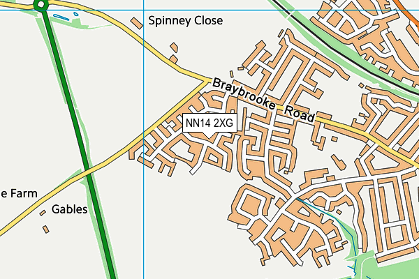 NN14 2XG map - OS VectorMap District (Ordnance Survey)