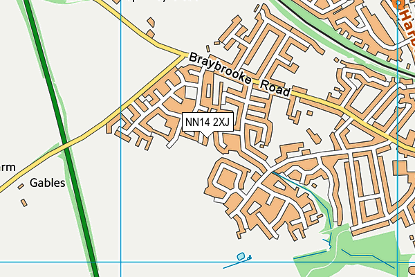 NN14 2XJ map - OS VectorMap District (Ordnance Survey)