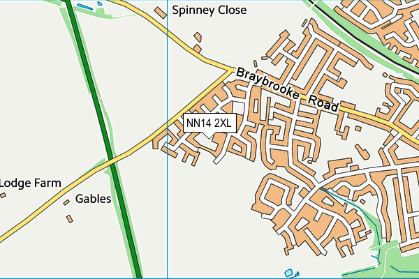 NN14 2XL map - OS VectorMap District (Ordnance Survey)
