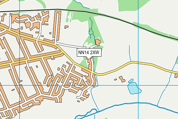 NN14 2XW map - OS VectorMap District (Ordnance Survey)
