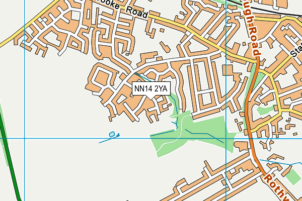 NN14 2YA map - OS VectorMap District (Ordnance Survey)