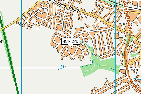 NN14 2YD map - OS VectorMap District (Ordnance Survey)