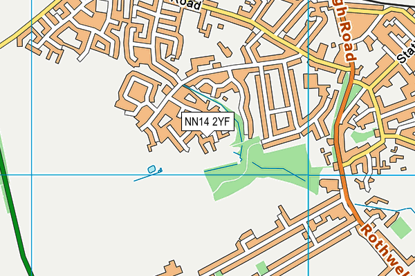 NN14 2YF map - OS VectorMap District (Ordnance Survey)