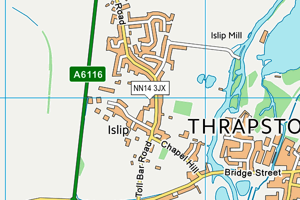 NN14 3JX map - OS VectorMap District (Ordnance Survey)